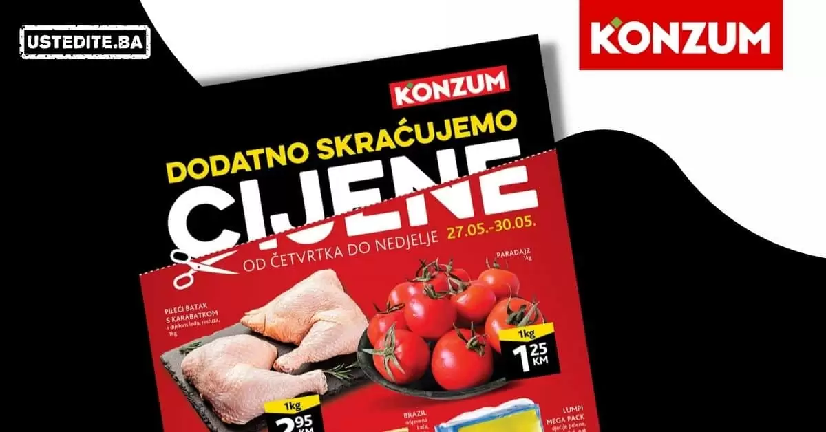 Konzum akcijski katalog. korona virus. snizenje. akcija. popusti. snizeno.
