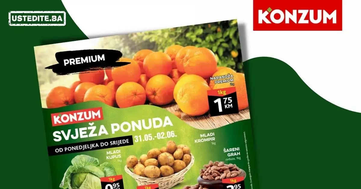 Konzum akcijski katalog. korona virus. snizenje. akcija. popusti. snizeno. ramazan.