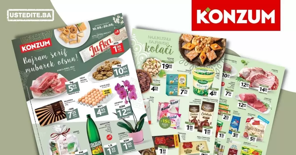 Konzum akcijski katalog. korona virus. snizenje. akcija. popusti. snizeno.