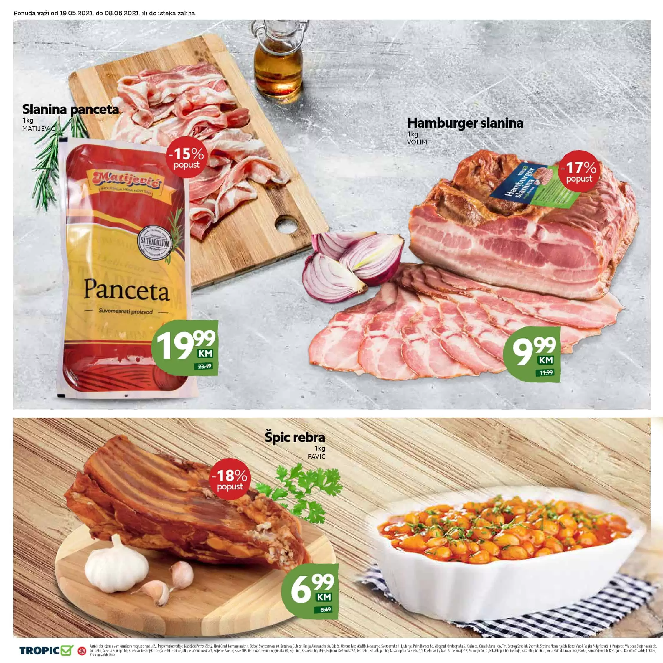 tropic, akcijski katalog tekstila. snizenje. akcije. popusti.