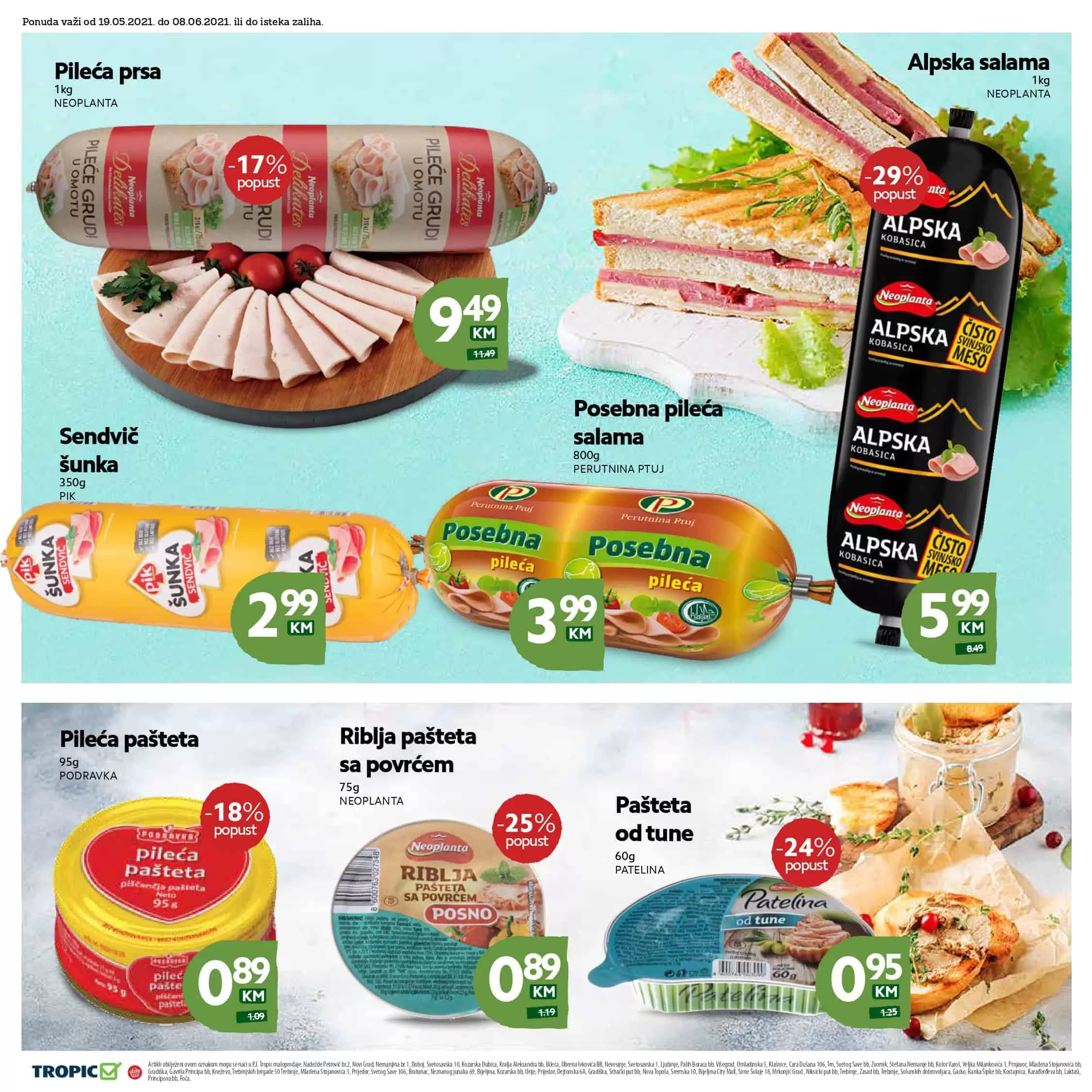 tropic, akcijski katalog tekstila. snizenje. akcije. popusti.