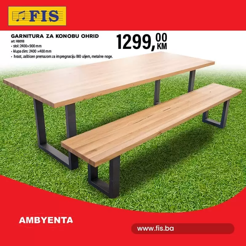 bastenski namjestaj, sve za vrt, klupa, fis
