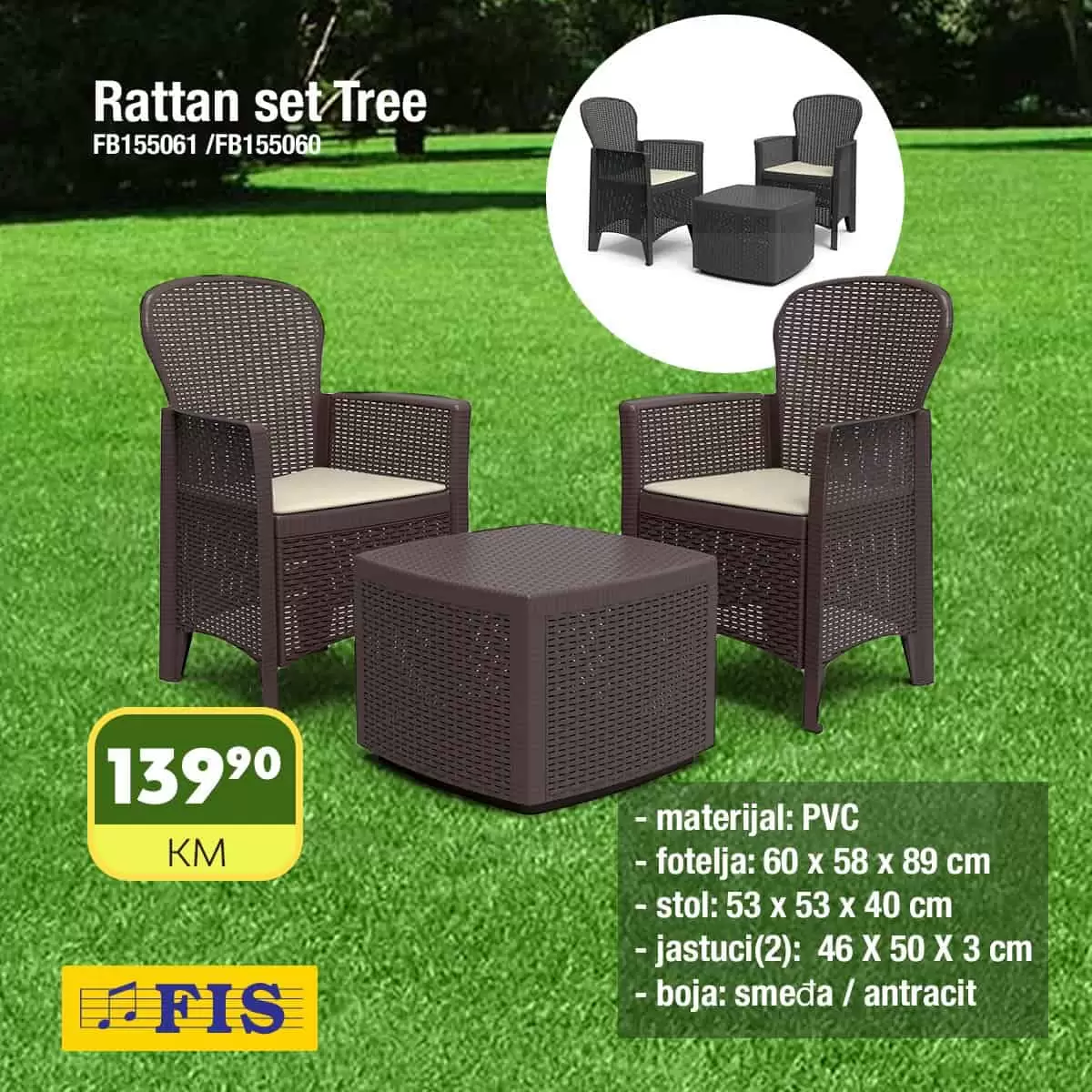 Fis vrtni namjestaj. Bastenski namjestaj. bastenska fotelja