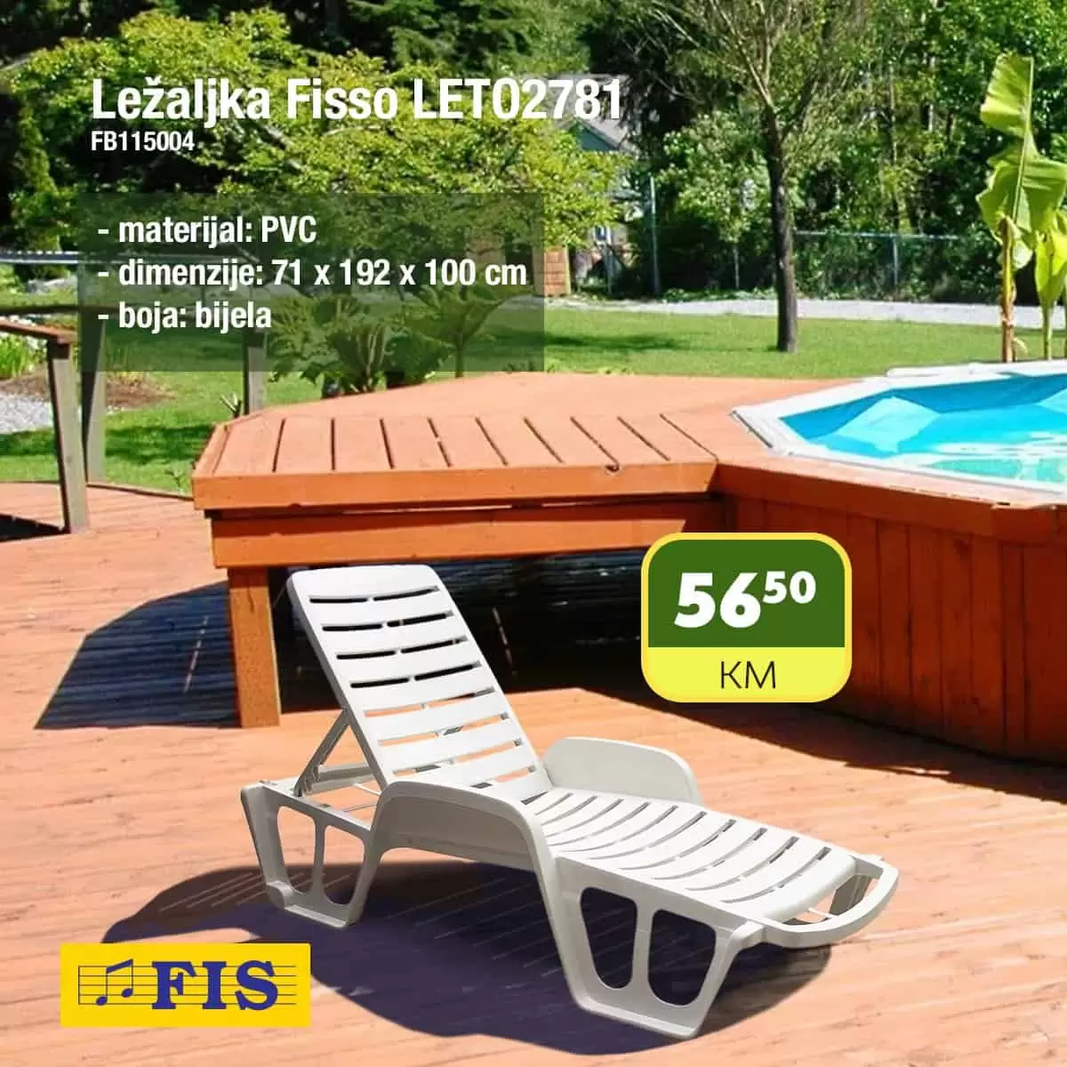 Fis vrtni namjestaj. Bastenski namjestaj. lezaljka