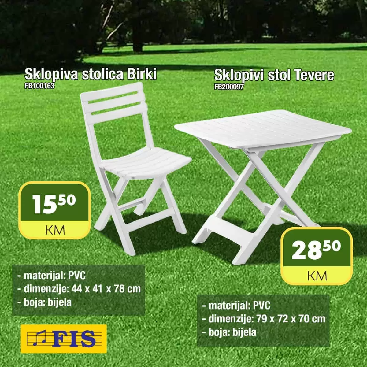 Fis vrtni namjestaj. Bastenski namjestaj. sklopiva stolica