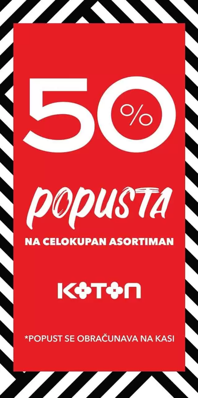 Koton 50% sniženje na cjelokupan asortiman!