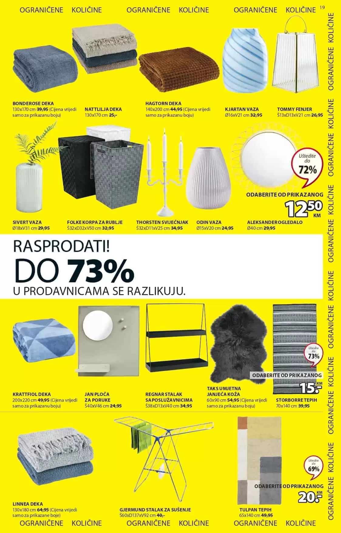 Jysk akcijski katalog. letak. snizeno. snizenje. popust. usteda. usteda novca. 