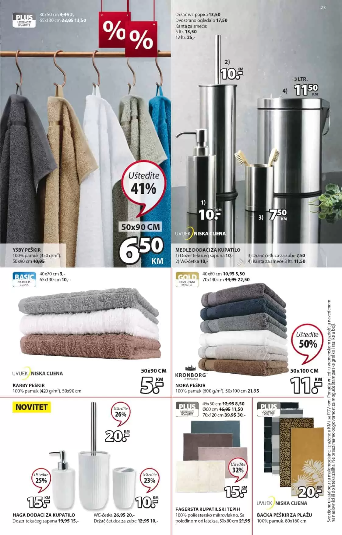 Jysk akcijski katalog. letak. snizeno. snizenje. popust. usteda. usteda novca. 