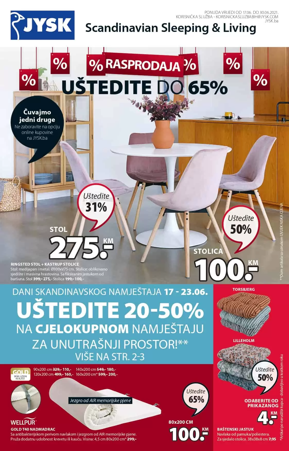 JYSK akcijski katalog. snizenje. popust. akcija. popusti. online kupovina. covid 19. korona virus. 