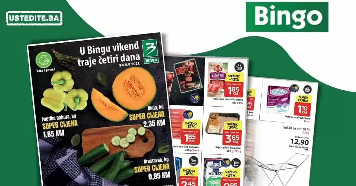Bingo super akcija. bingo kljad dobrih cijena. snizeno. akcija. popust.