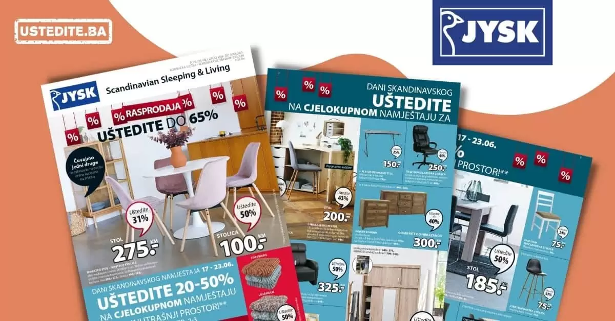 JYSK akcijski katalog. snizenje. popust. akcija. popusti. online kupovina. covid 19. korona virus.