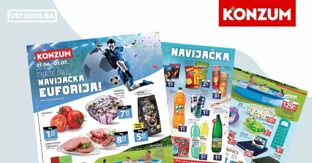 Konzum akcijski katalog. korona virus. snizenje. akcija. popusti. snizeno.