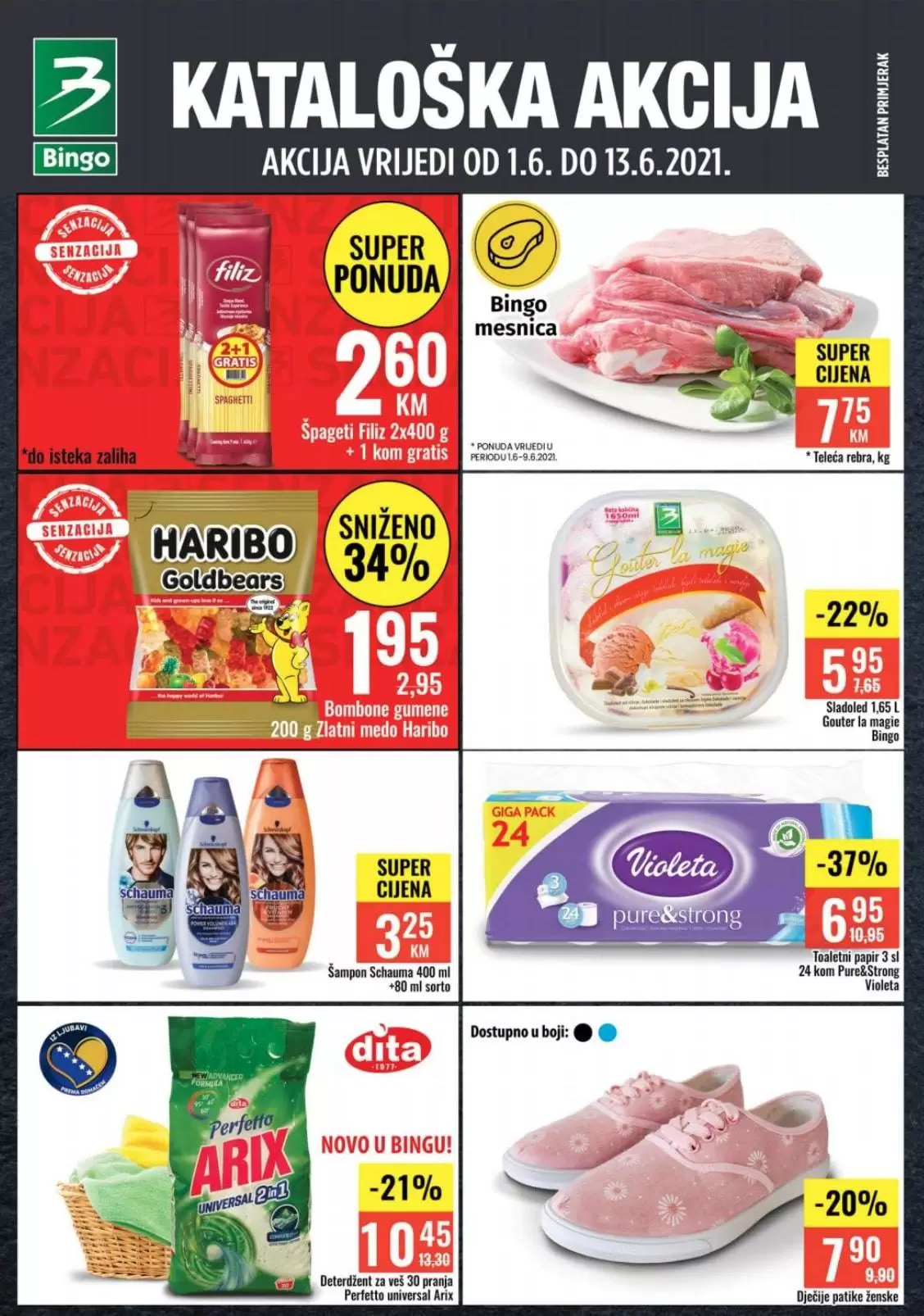 Bingo super akcija. bingo kljad dobrih cijena. snizeno. akcija. popust.