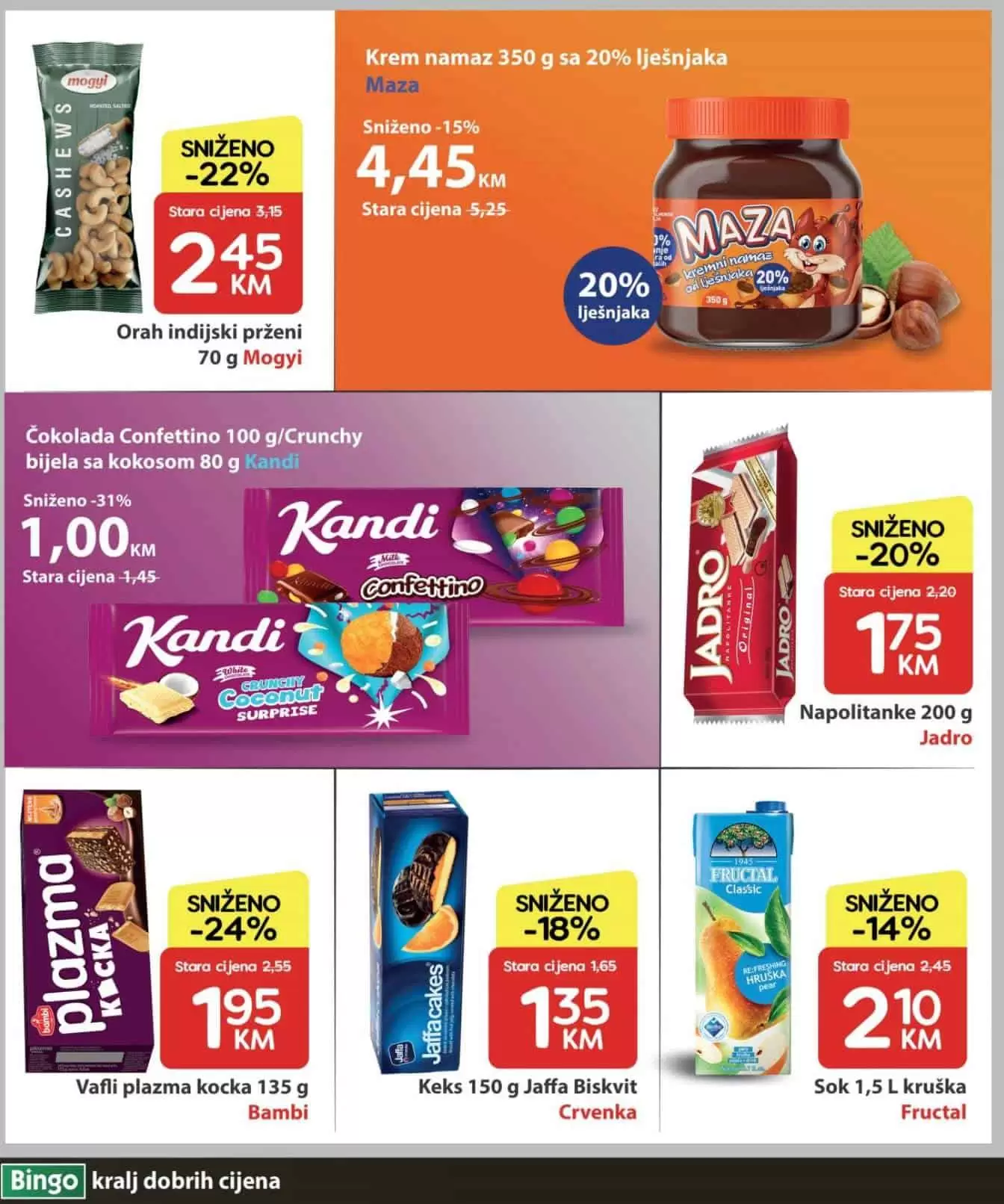Bingo super akcija. bingo kljad dobrih cijena. snizeno. akcija. popust.