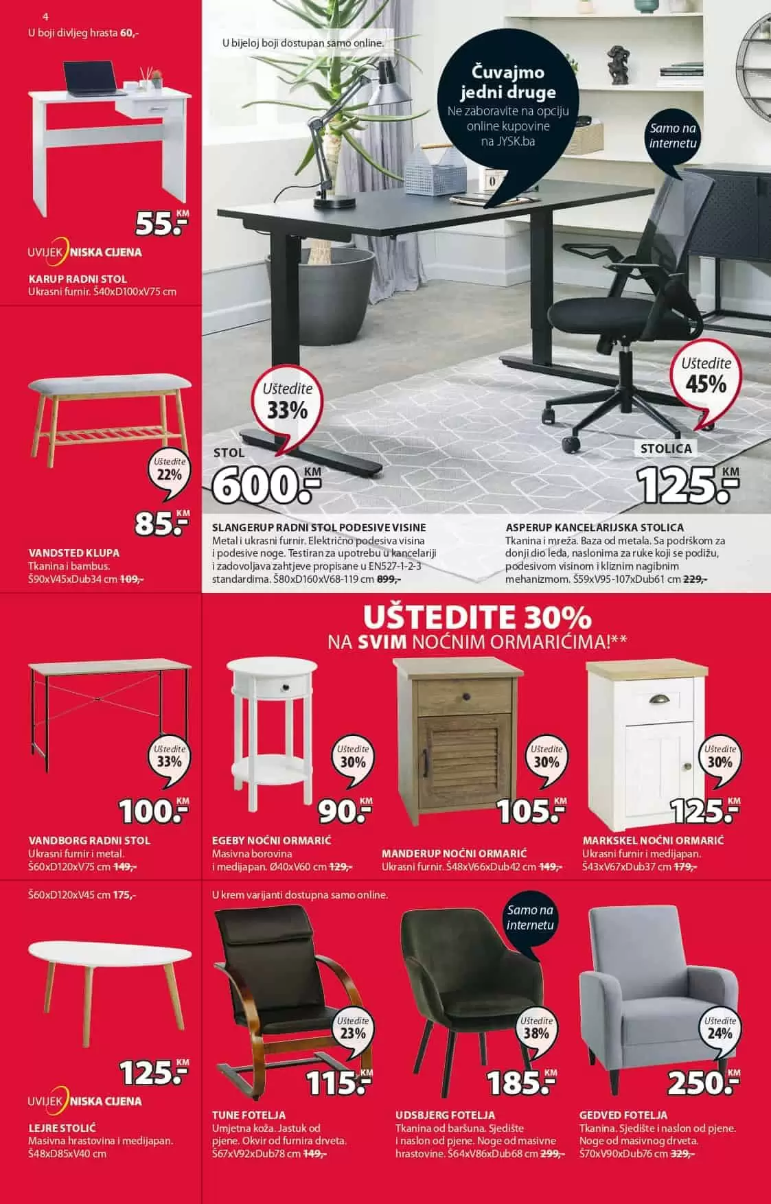 Jysk akcijski katalog. letak. snizeno. snizenje. popust. usteda. usteda novca.