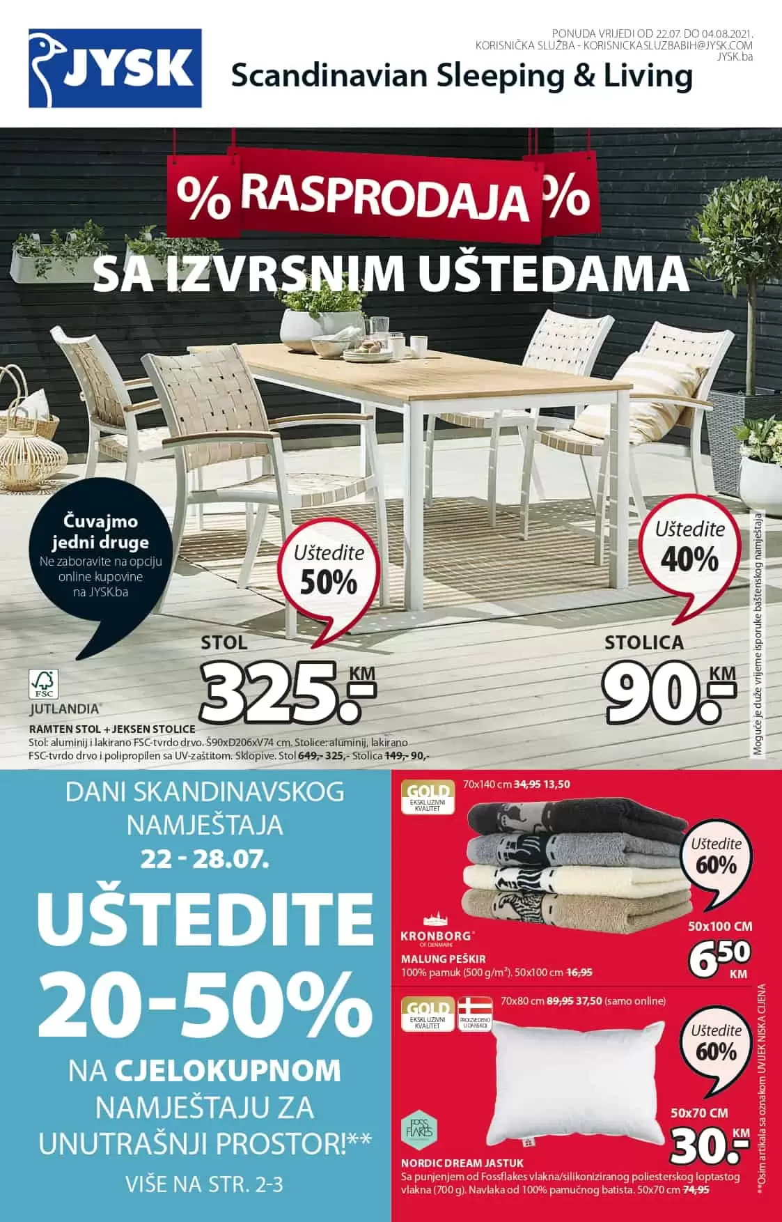 JYSK akcijski katalog. snizenje. popust. akcija. popusti. online kupovina. covid 19. korona virus. 