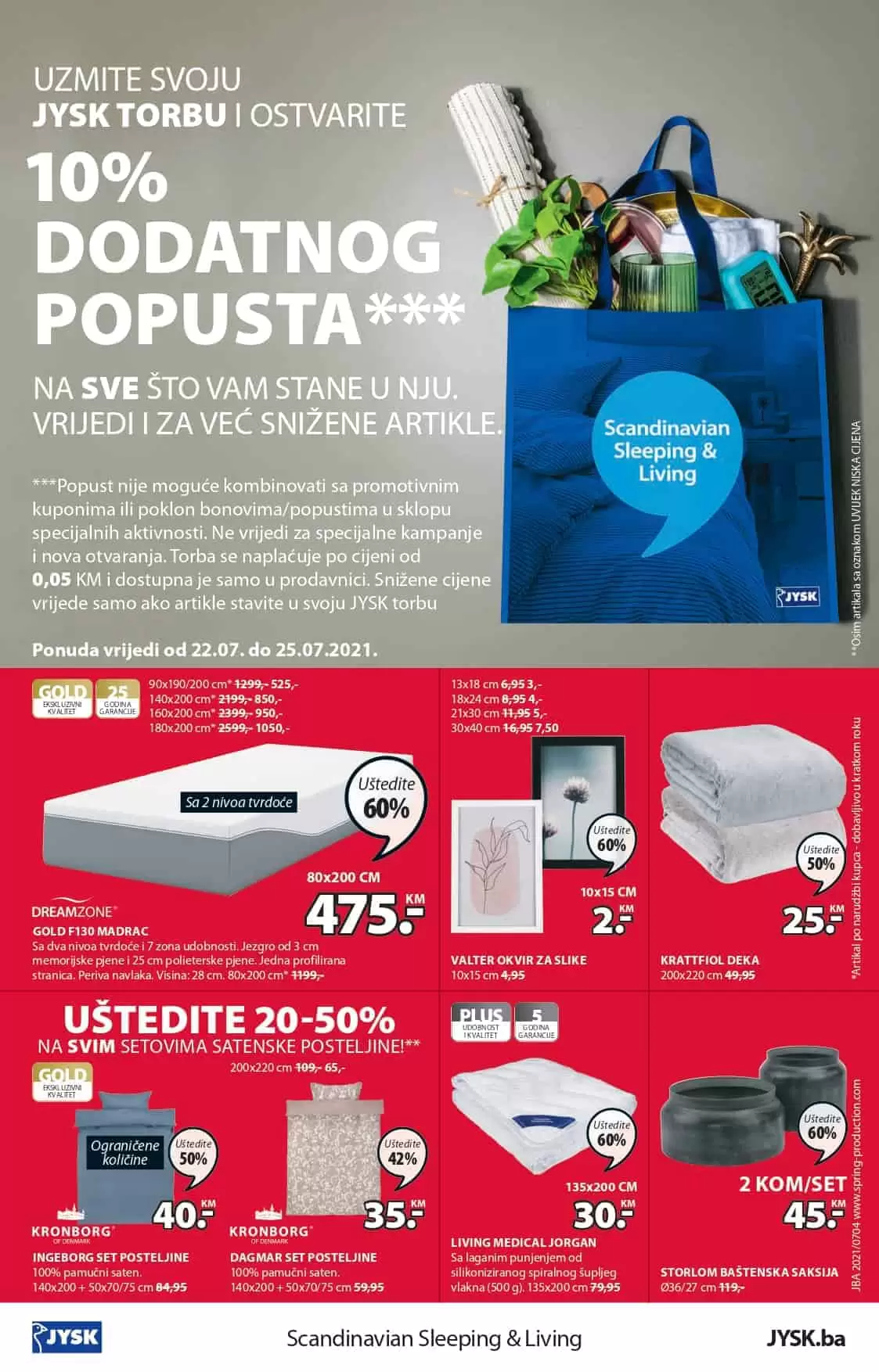 Jysk akcijski katalog. letak. snizeno. snizenje. popust. usteda. usteda novca. 
