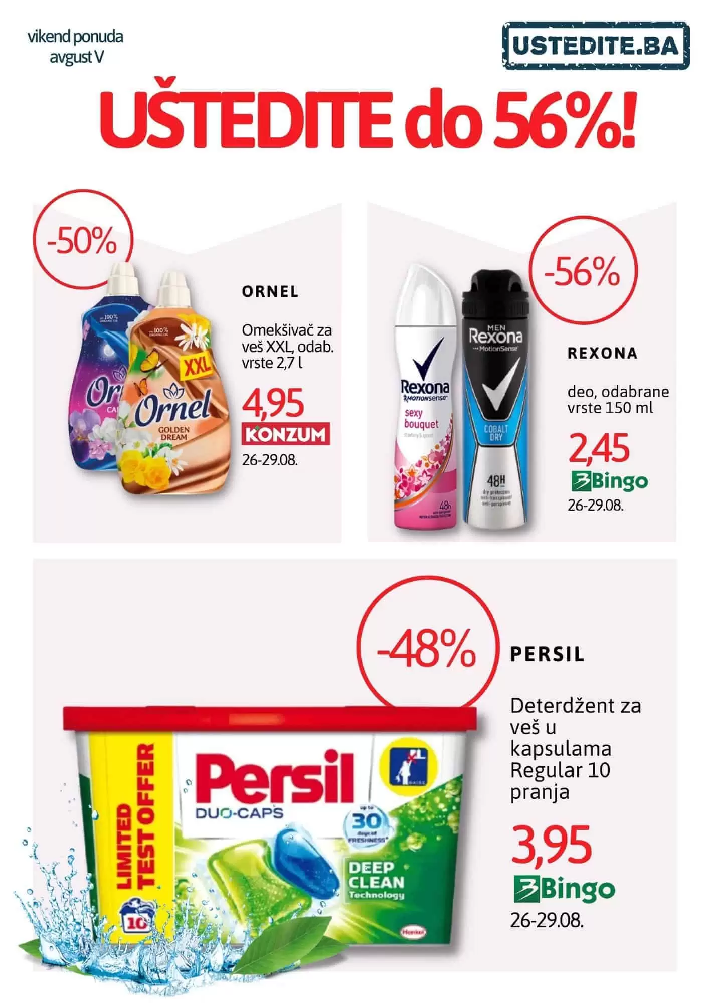 Vikend akcija sniženje do 54% avgust V 2021. godine