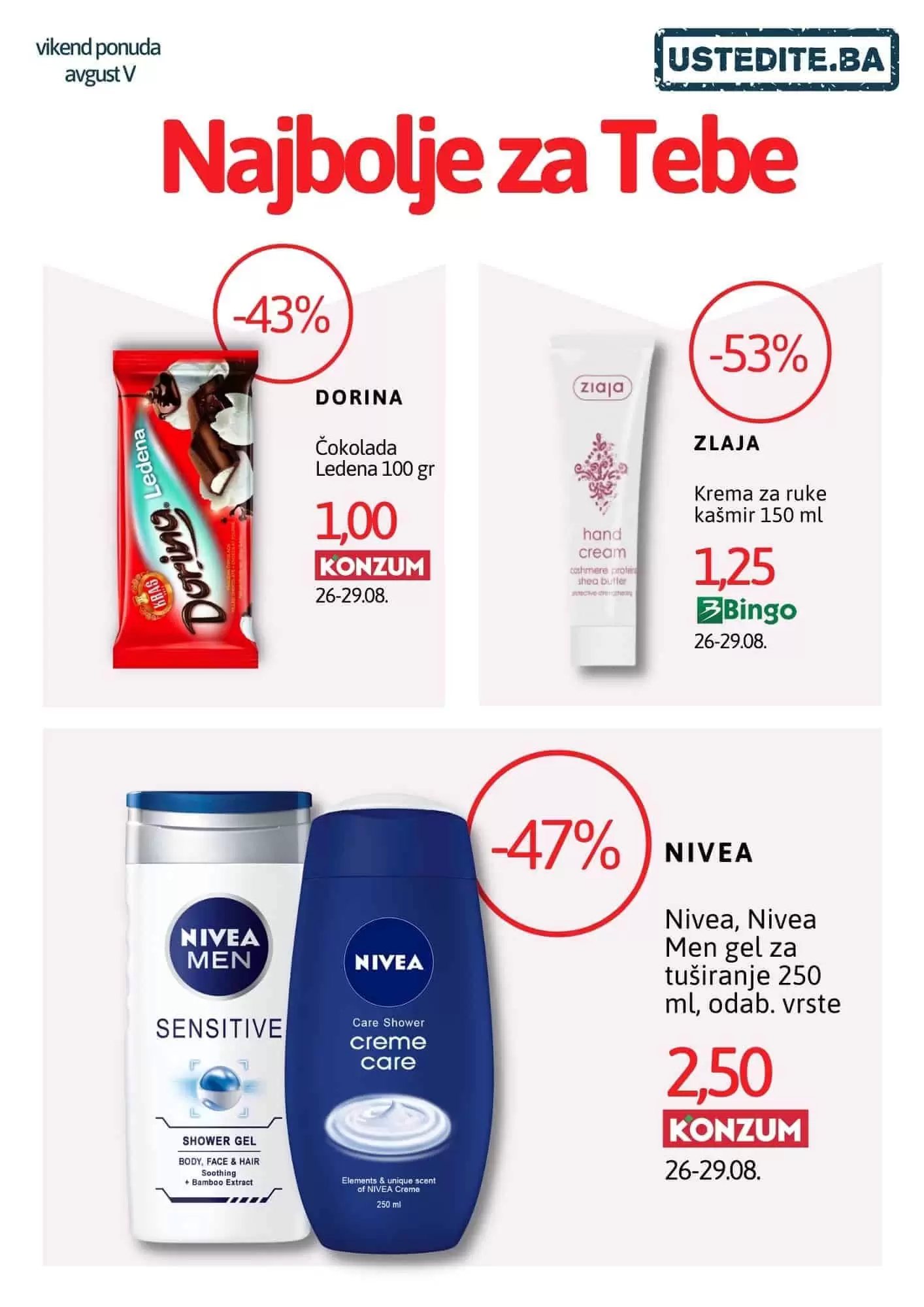 Vikend akcija sniženje do 54% avgust V 2021. godine