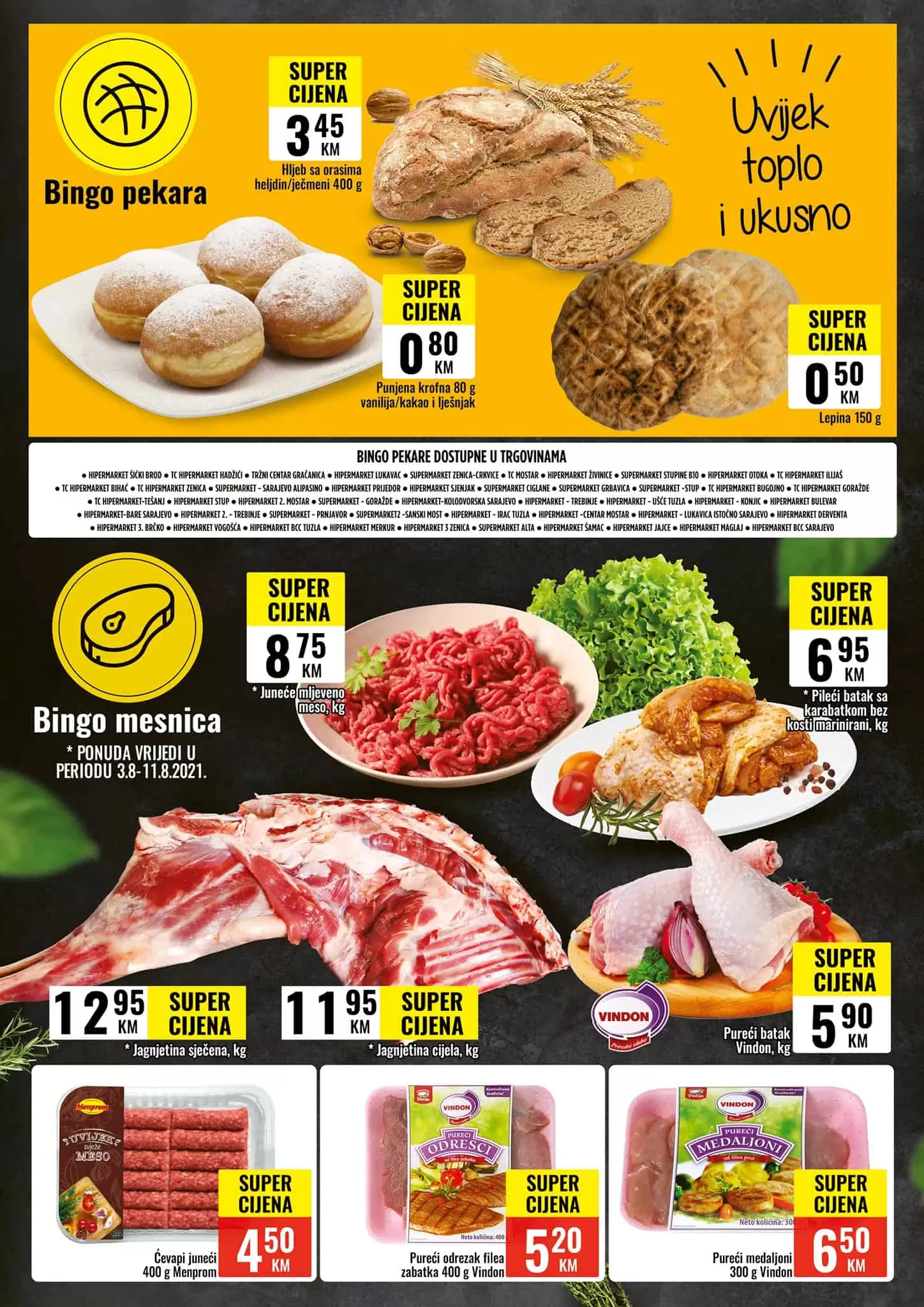 Bingo super akcija. bingo kljad dobrih cijena. snizeno. akcija. popust.