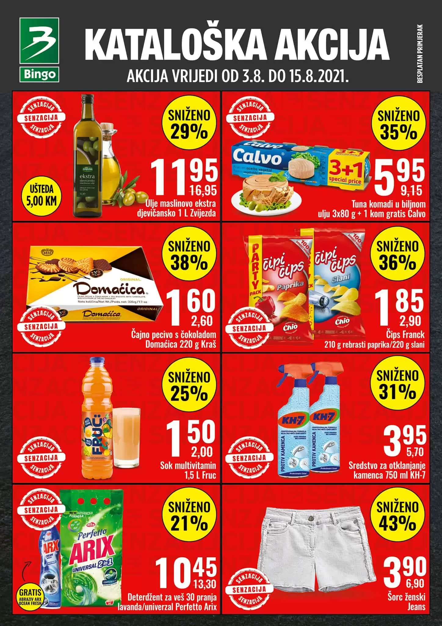 Bingo super akcija. bingo kljad dobrih cijena. snizeno. akcija. popust.