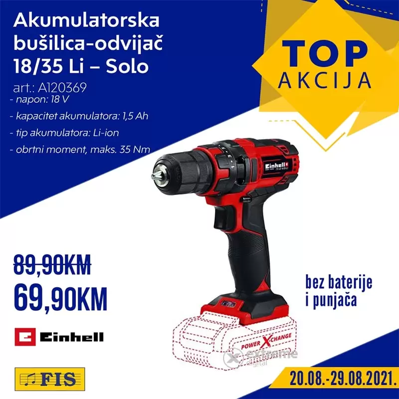 akumulatorska busilica-odvijac einhell