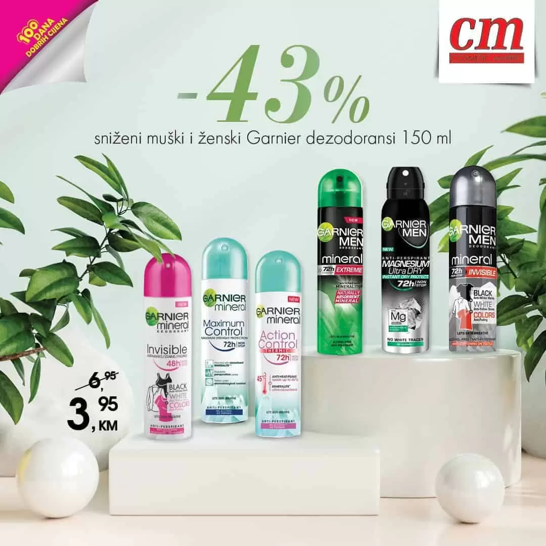 Garnier deo  snizen 43%