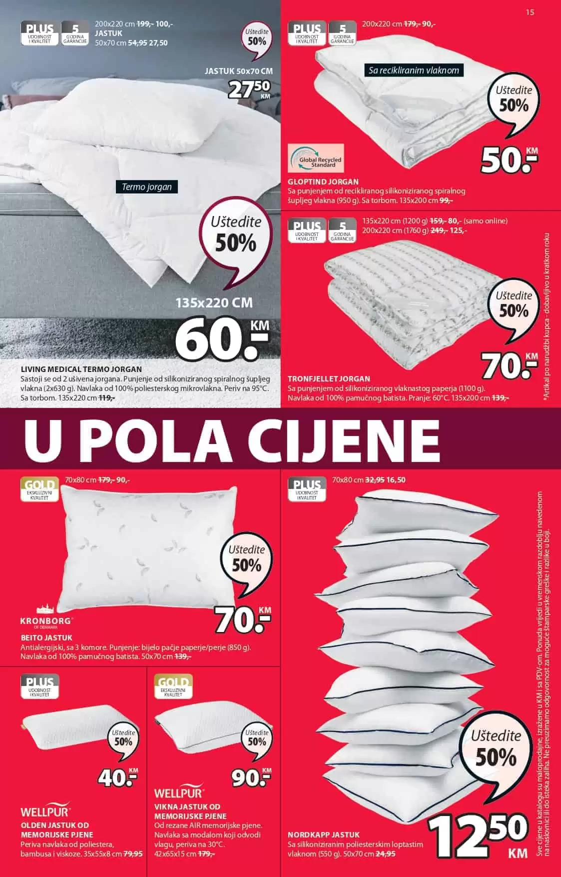 Jysk akcijski katalog. letak. snizeno. snizenje. popust. usteda. usteda novca.