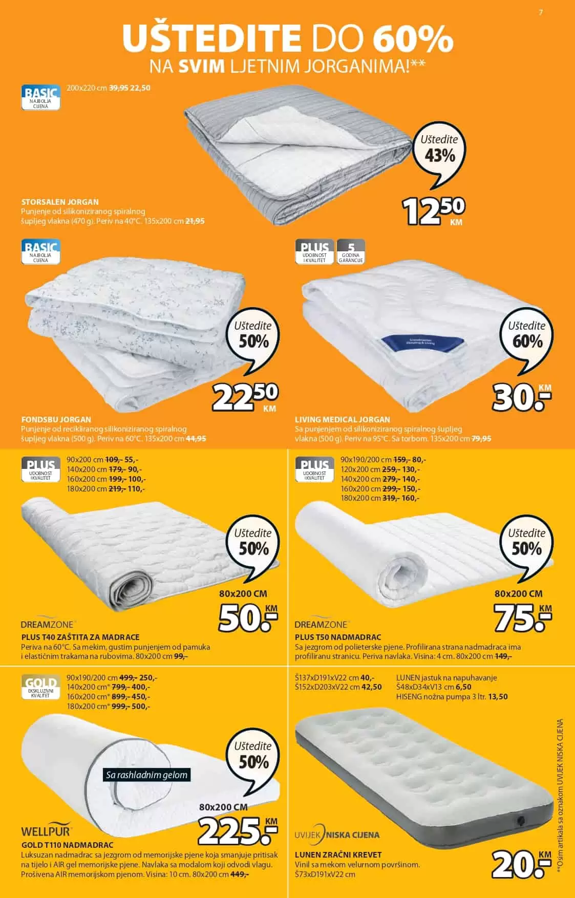 Jysk akcijski katalog. letak. snizeno. snizenje. popust. usteda. usteda novca. 