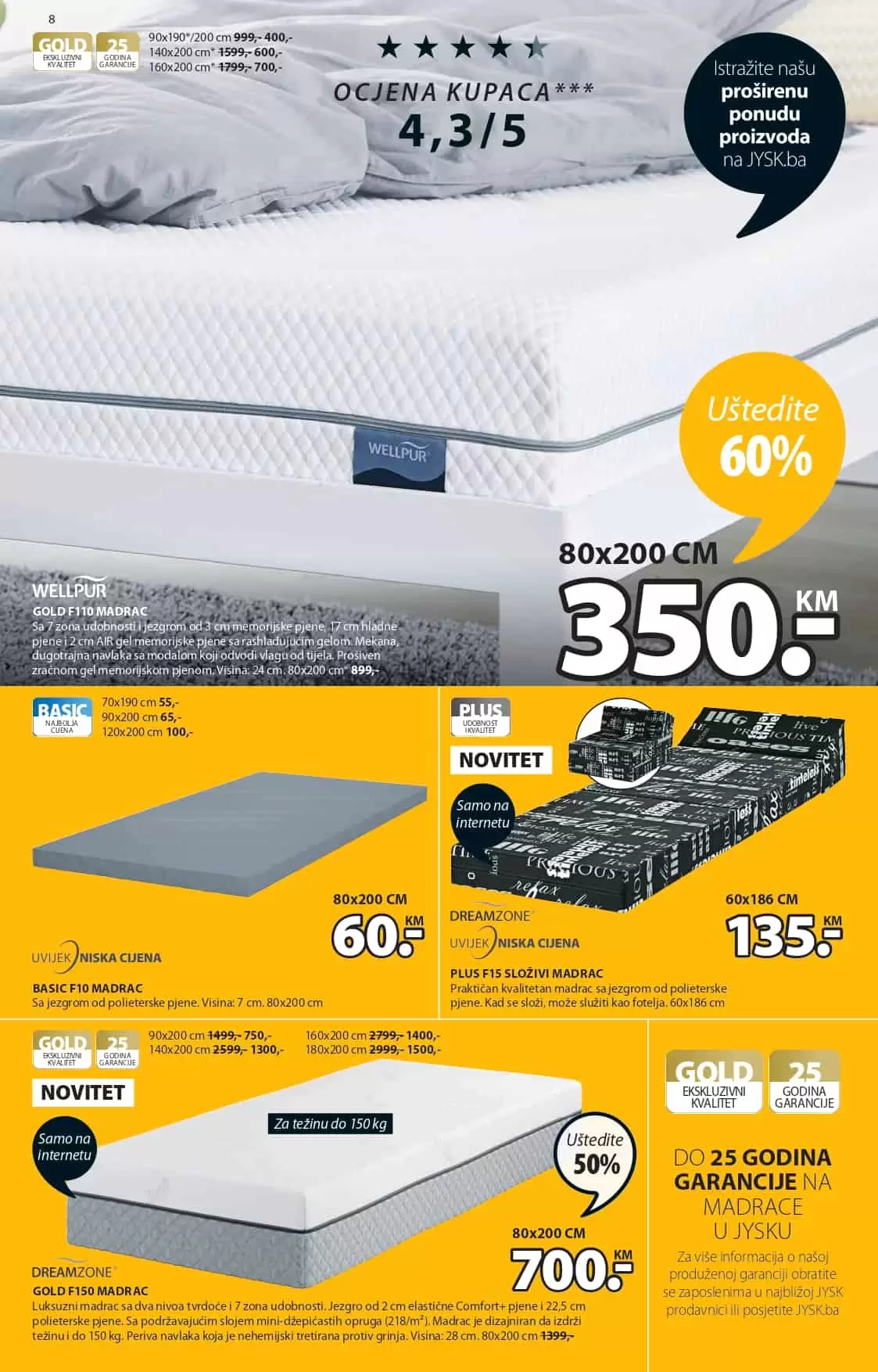 namjestaj. snizenje. jysk. akcija. popust. nadmadrac