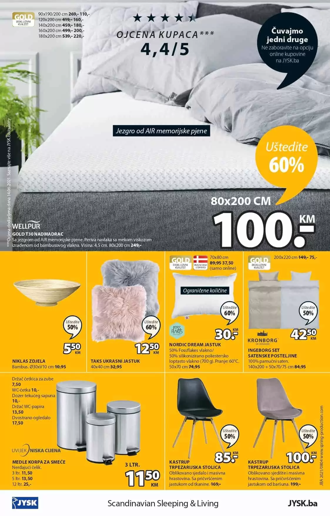 JYSK akcijski katalog. snizenje. popust. akcija. popusti. online kupovina. covid 19. korona virus. 