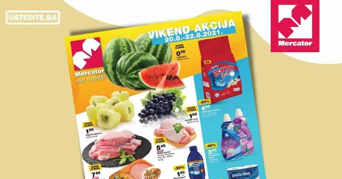 Mercator vikend akcija 20-22.08.2021. godine