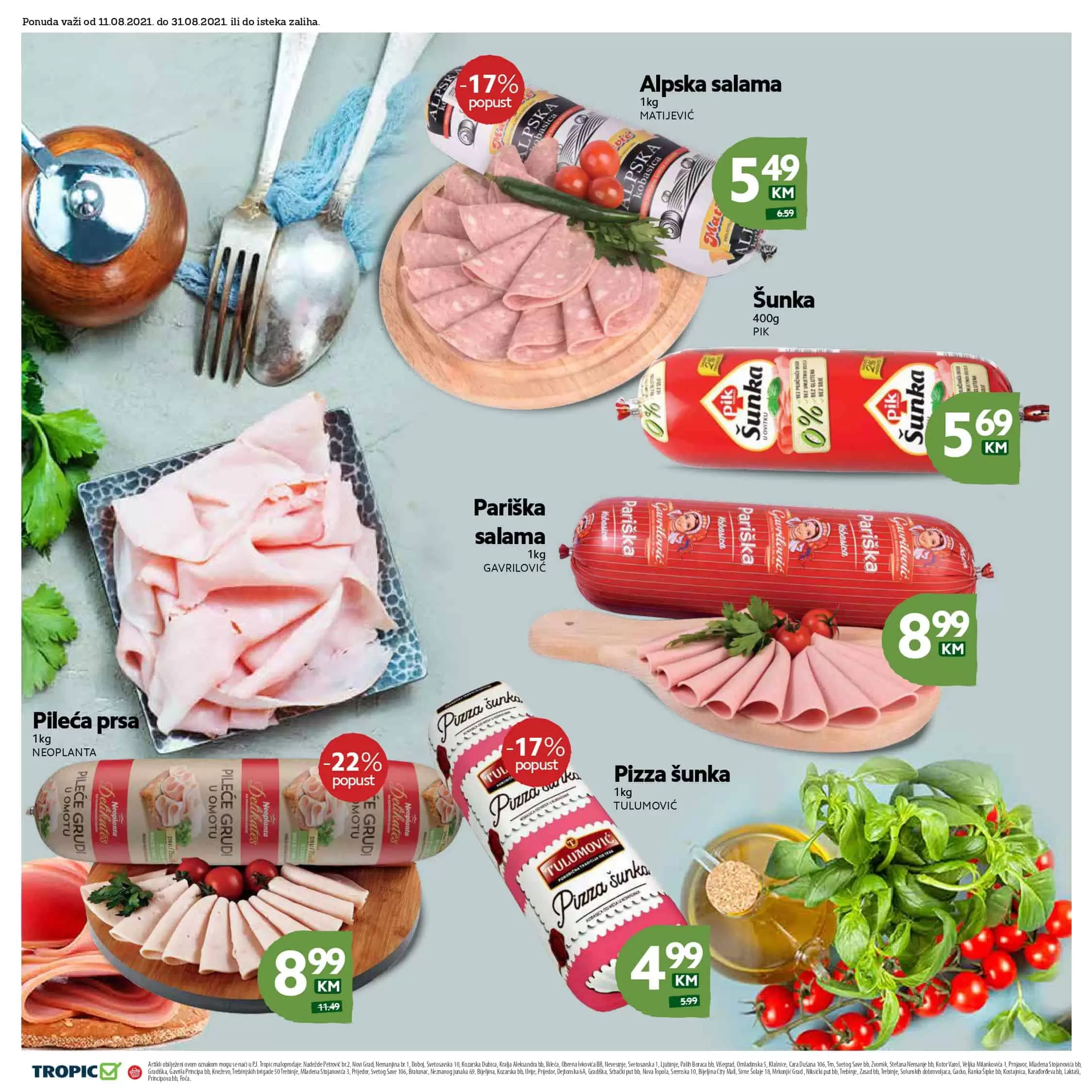 tropic, akcijski katalog tekstila. snizenje. akcije. popusti.