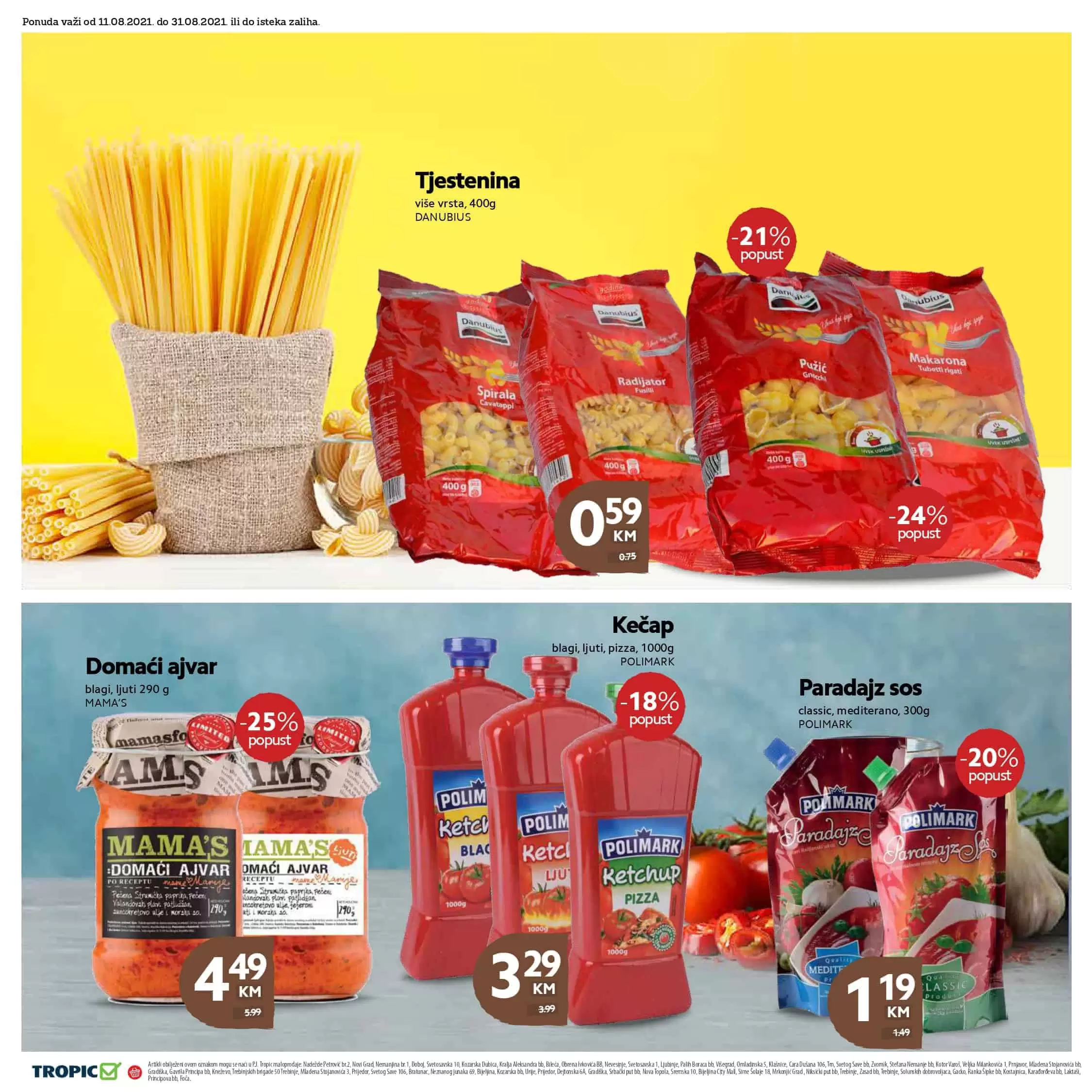 tropic, akcijski katalog tekstila. snizenje. akcije. popusti.