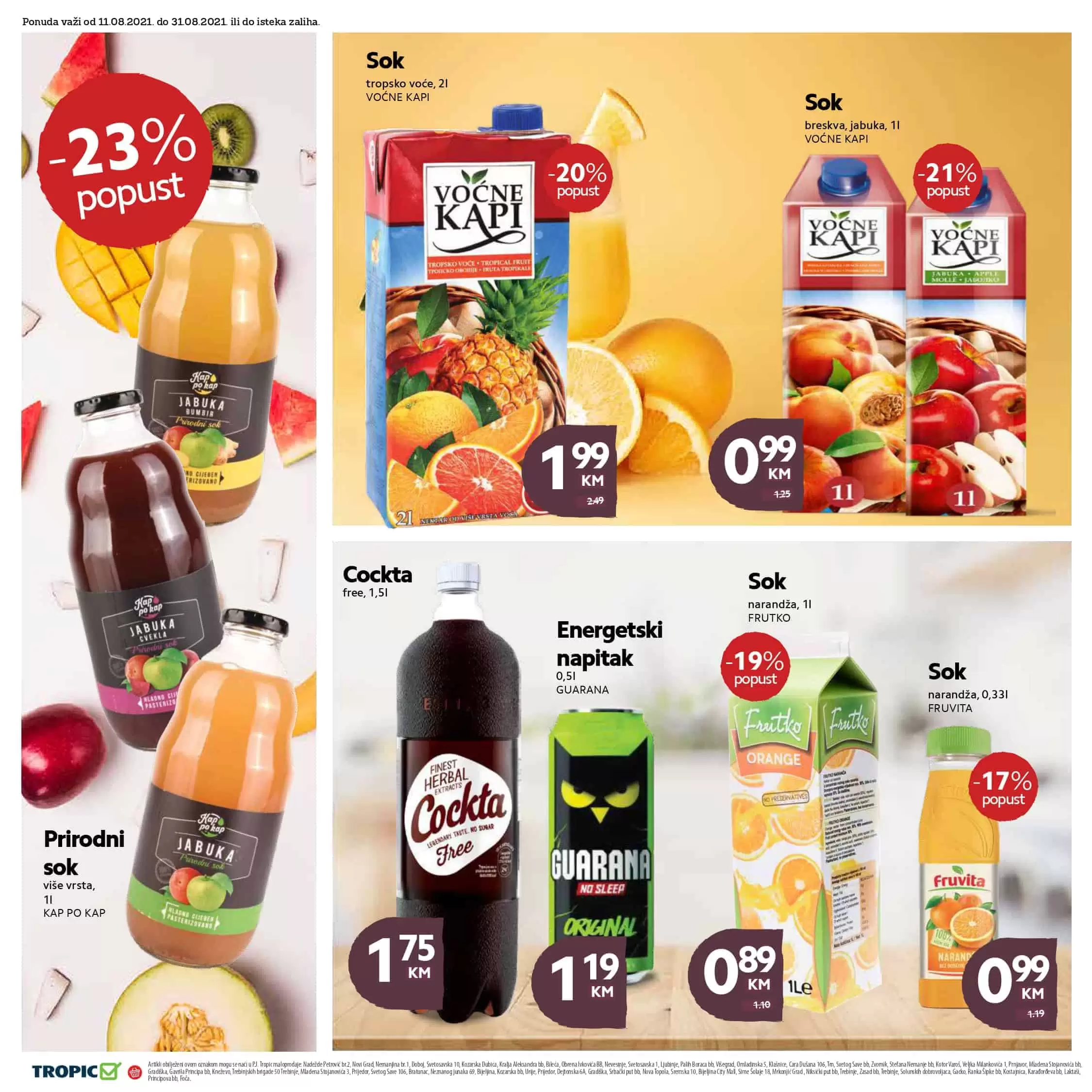 tropic, akcijski katalog tekstila. snizenje. akcije. popusti.