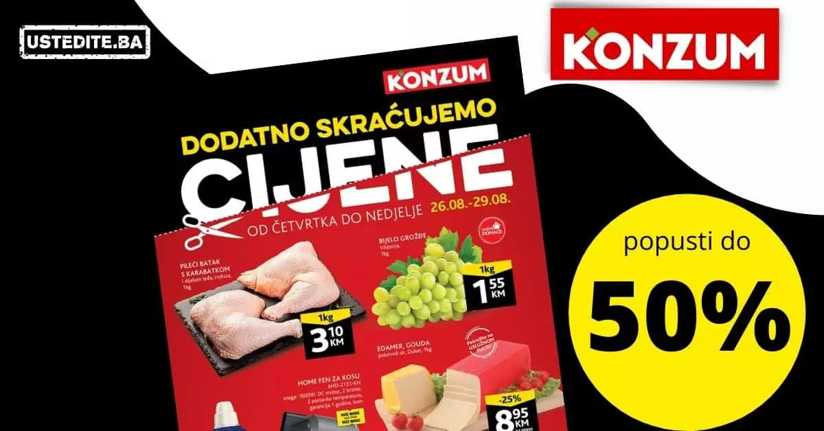 Konzum vikend akcija 26-29.08.2021. godine