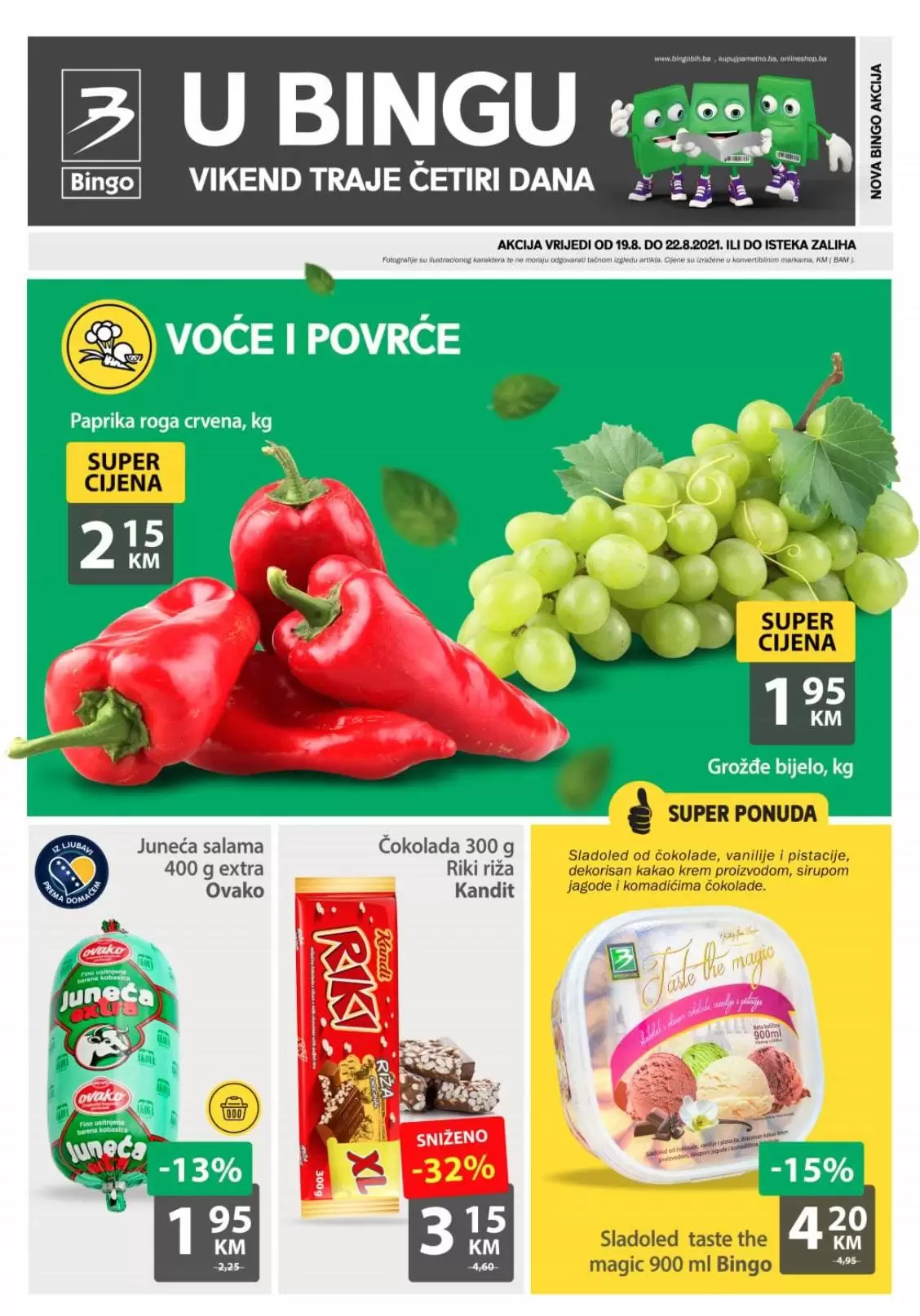 Bingo super akcija. bingo kljad dobrih cijena. snizeno. akcija. popust.