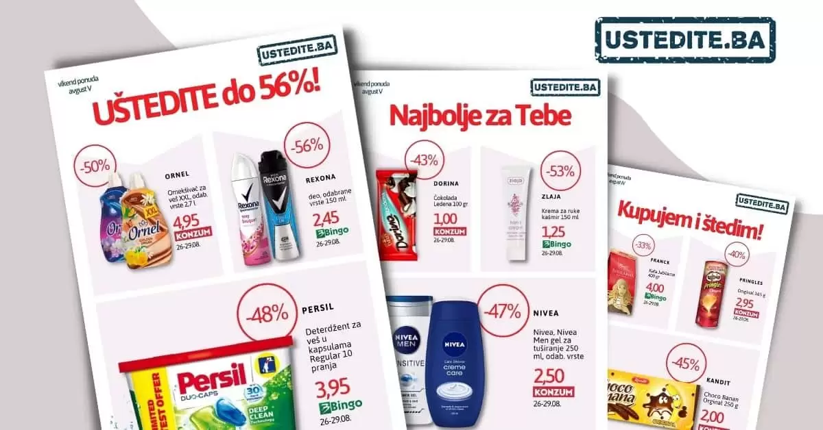 Vikend akcija sniženje do 54% avgust V 2021. godine