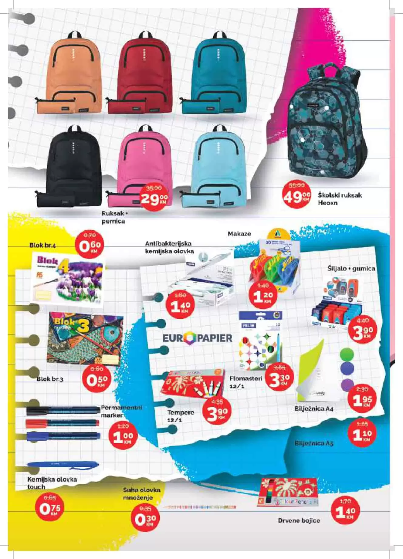 ruksak, skolski pribor, sve za skolu