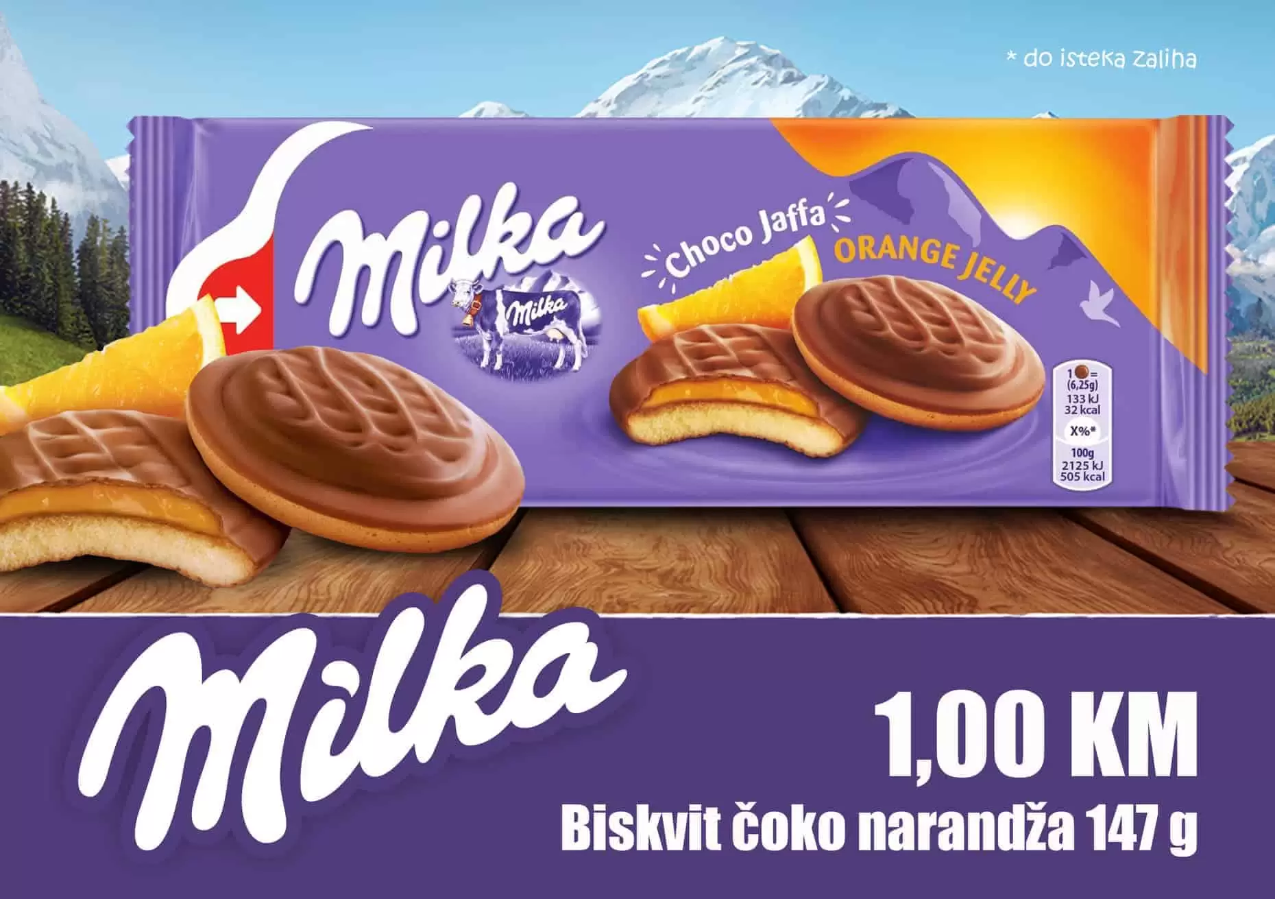 MILKA ORANGE JELLY nezamjenljiva kombinacija biskvita i narandže obavijena neodoljivom milka čokoladom