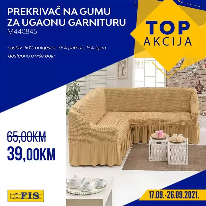 prekrivac na gumu za ugaonu garnituru