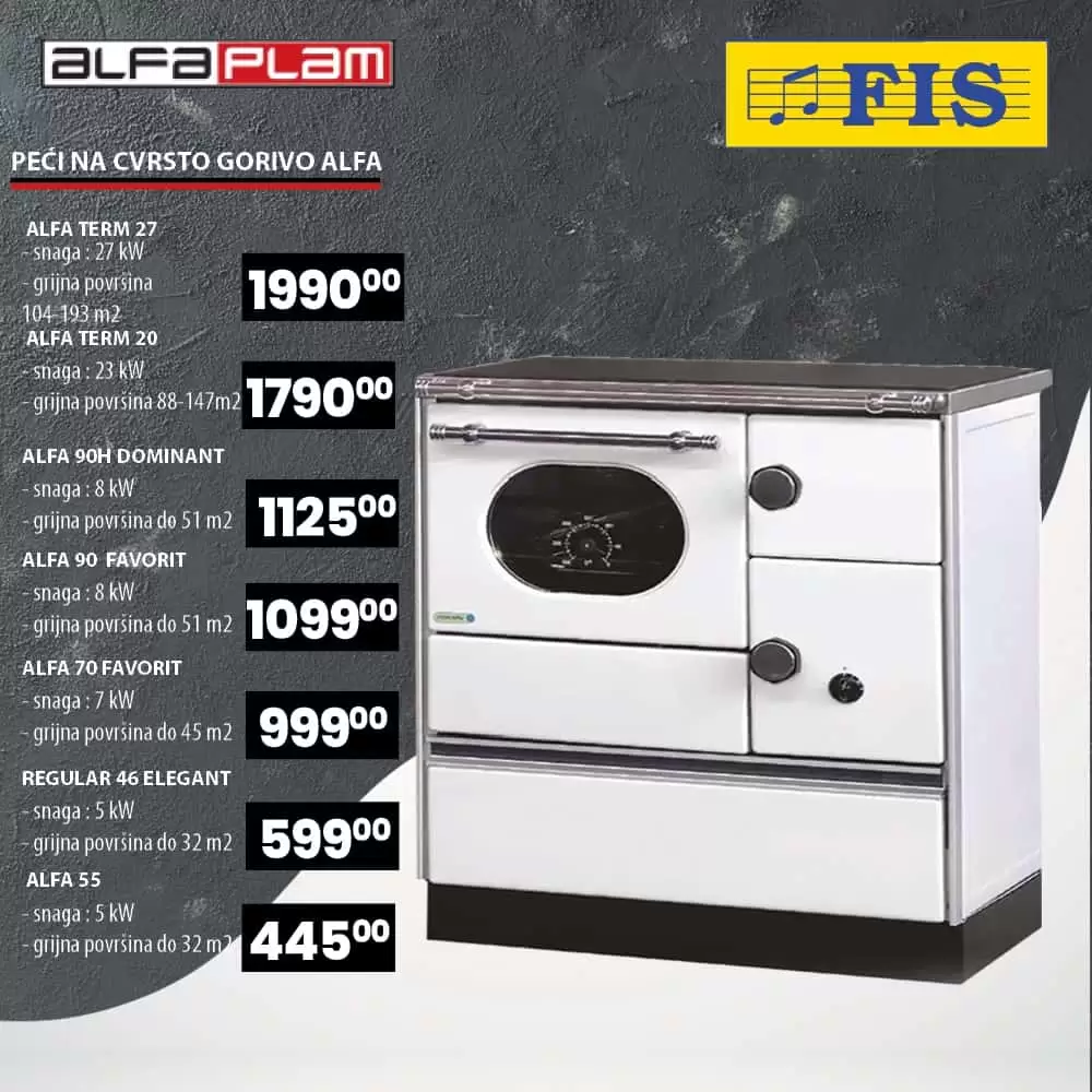 Pec na cvrsto gorivo alfa, Pec na cvrsto gorivo ciijena
