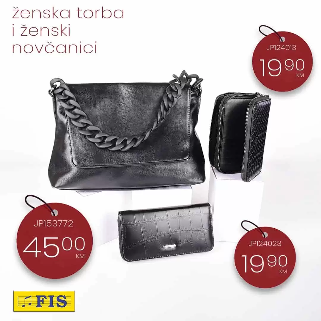 crna torba, crna torba sa lancem. fis torba. fis novcanik. crni novcanik. zenski novcanik. 