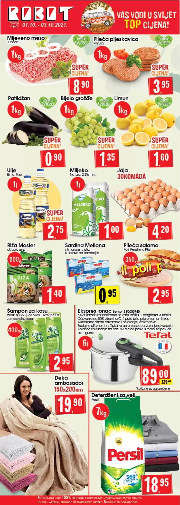 mlijeko natura, mlijeko cijena, ulje cijena, bimal ulje, poli salama, jaja cijena