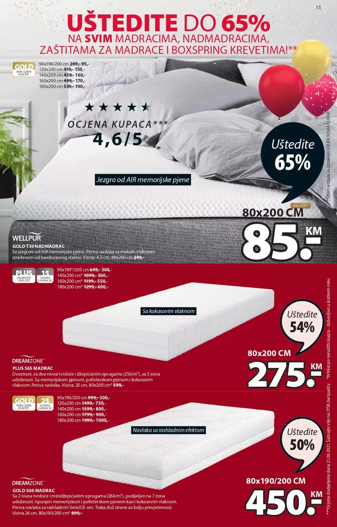 madrac, madrac jysk, nadmadrac jysk, nadmadrac sarajevo, madrac cijena, najbolji madrac