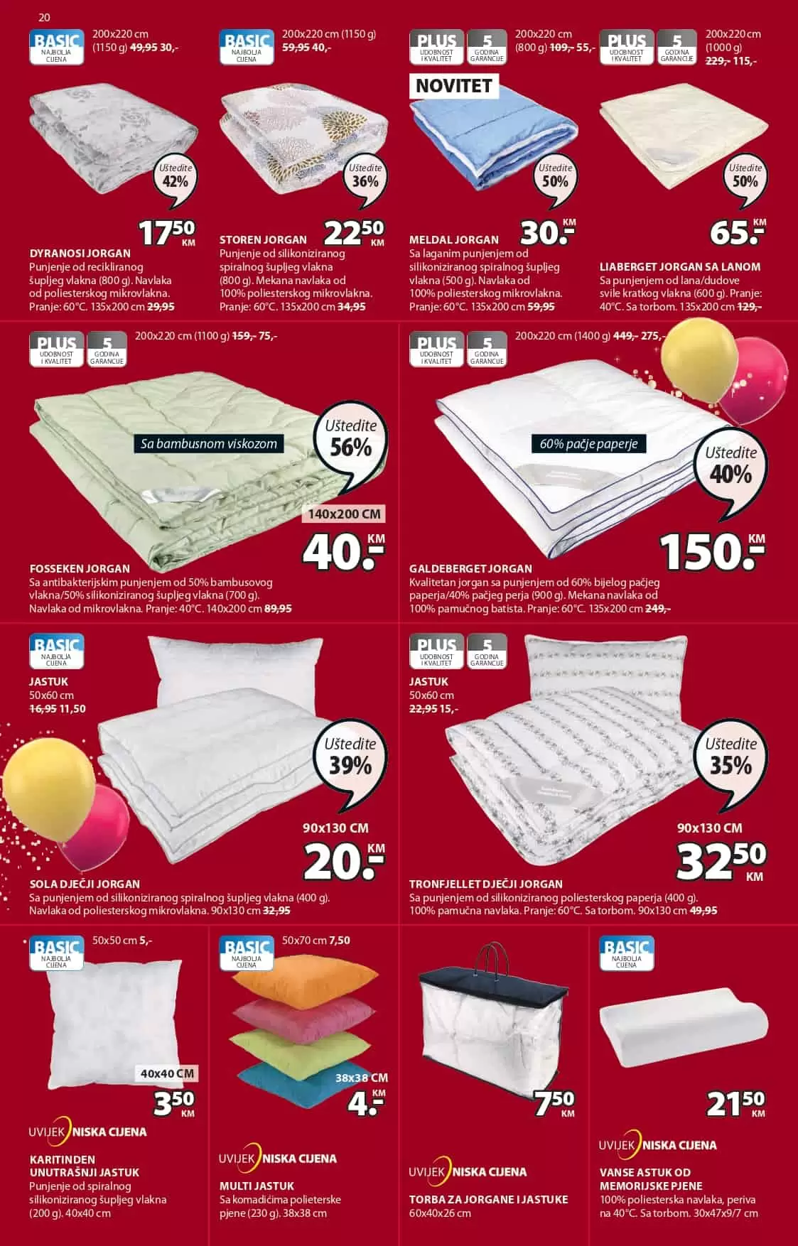 jorgan 160x200, jorgan sarajevo, topli jorgan, lagani jorgan