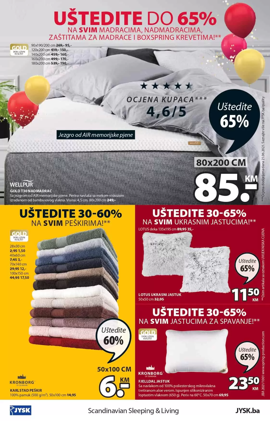 pamucni peskir, peskiri za plazu, jastucnice, kucni tekstil. jysk peskiri