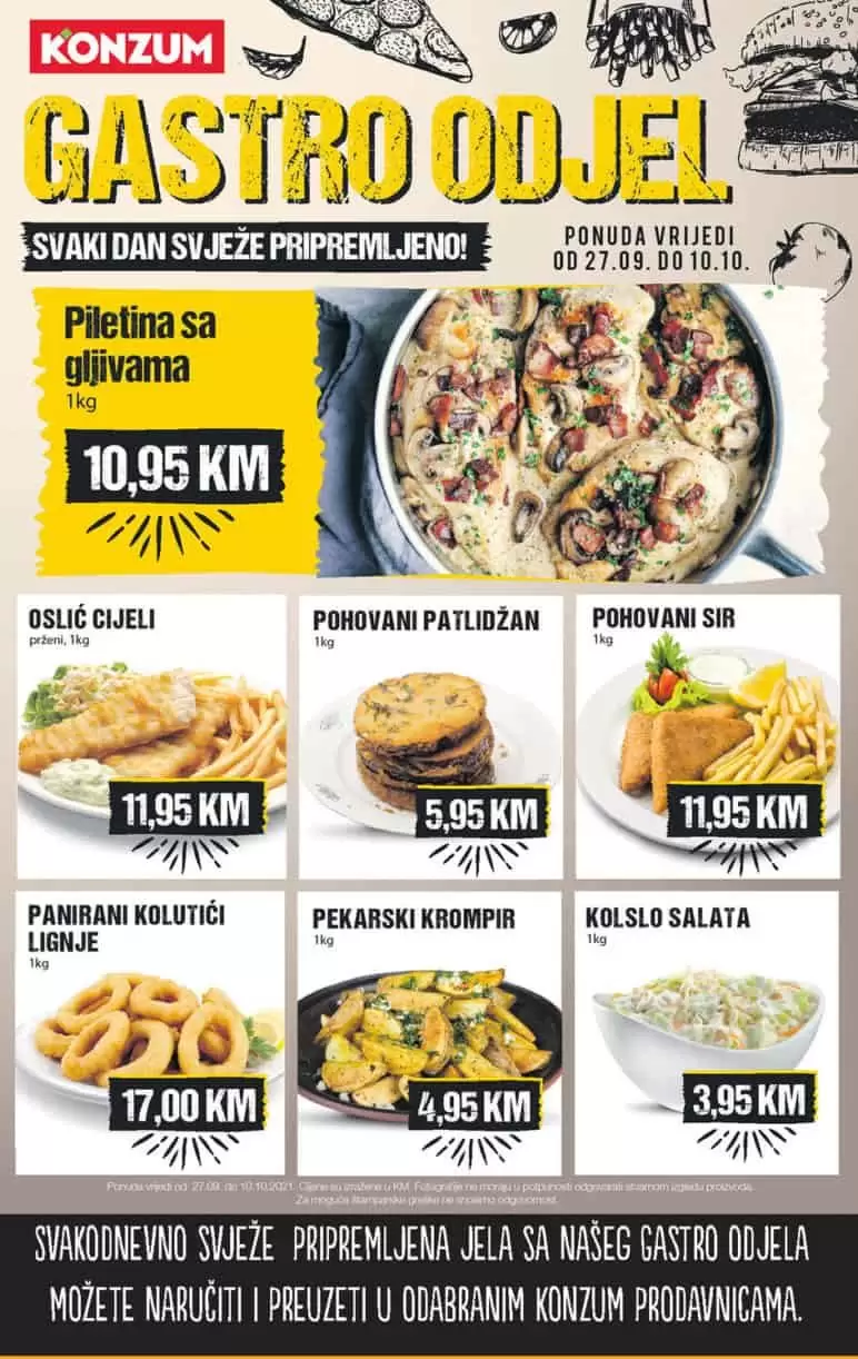 Konzum jela, konzum gotova jela, konzum restoran, konzum gastro, gastro ponuda, najbolja gotova jela