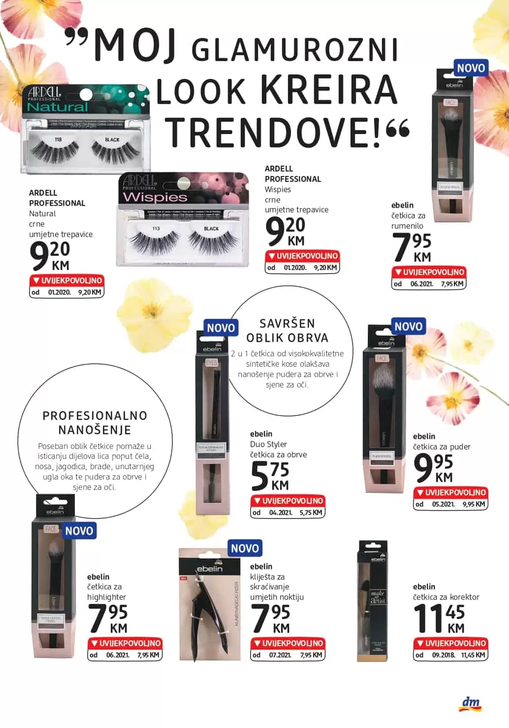 ebelin, ARDELL PROFESSIONAL, umjetne trepavice, četkica za rumenilo