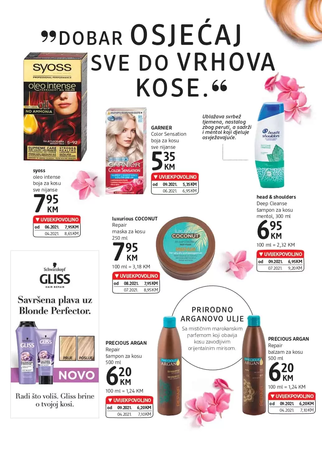 njega kose, boja za kosu, farba za kosu, syoss, garnier, head & shoulders , gliss